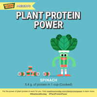 Meatless Monday Plant Protein Power – spinach animated gif