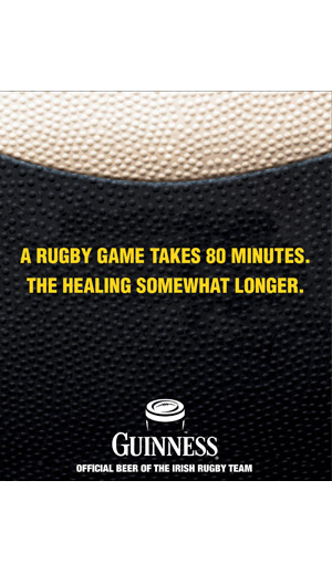 Joseph Ehlinger Copywriter – Guinness Rugby Poster – Game Time vs. Healting Time