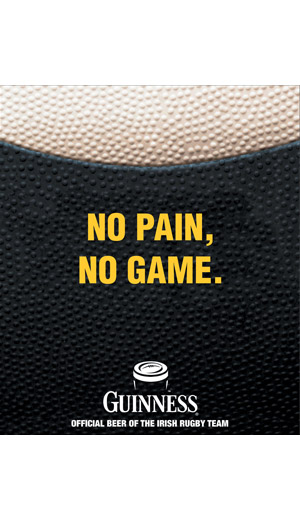 Joseph Ehlinger Copywriter – Guinness Rugby Poster – No Pain, No Game