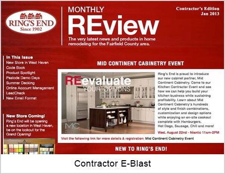 Ring's End redesign contractor eblast