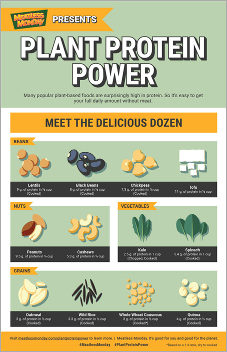 Meatless Monday Plant Protein Power Poster – Delicious Dozen