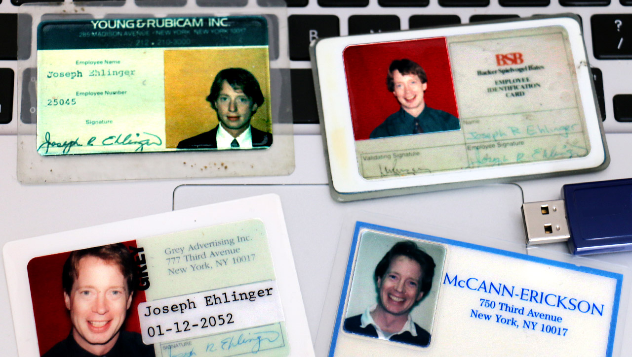 Joseph Ehlinger ad agency ID cards