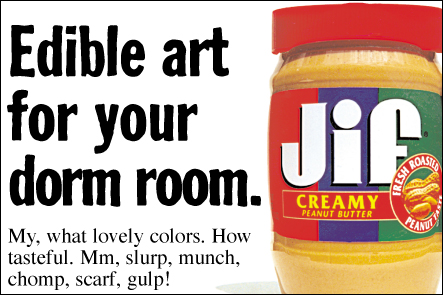 Jif peanut butter college ad – edible art