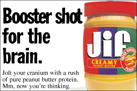 Jif peanut butter college ad – brain booster shot