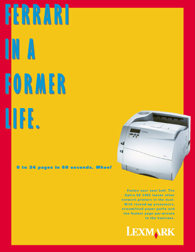 Lexmark printers - magazine ad ferrari speed