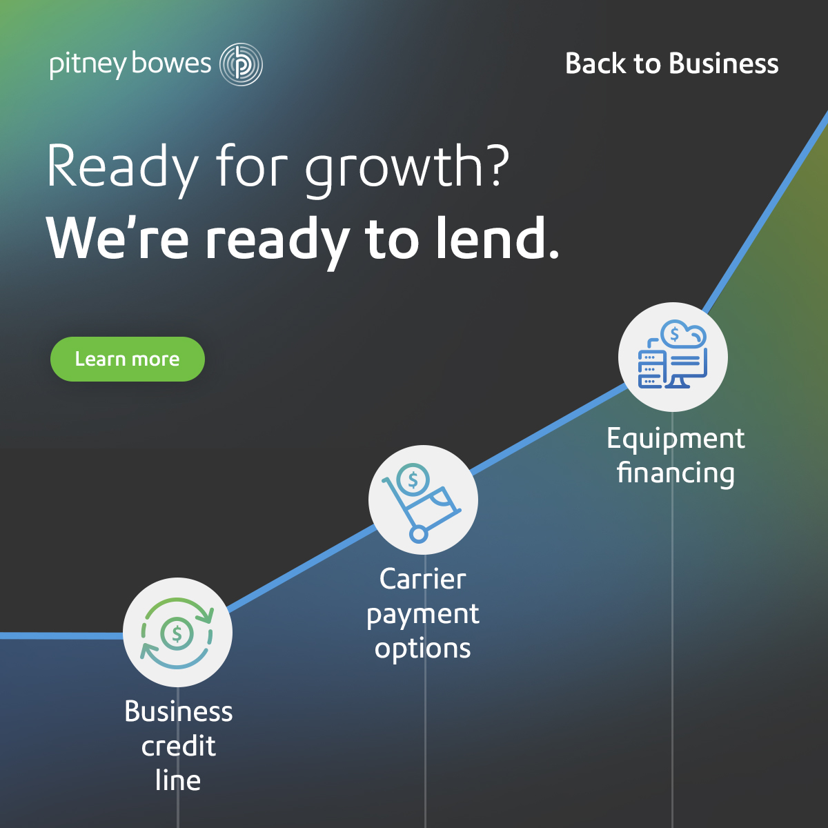 Back to Business campaign for Pitney Bowes Financial Services - social media examples - Joseph Ehlinger copywriter